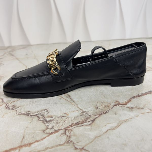 Upper Case Flat Loafers Black Leather