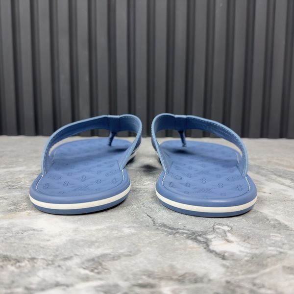 Louis Vuitton Waterfront Sandals Logo Flip-Flop Blue Rubber