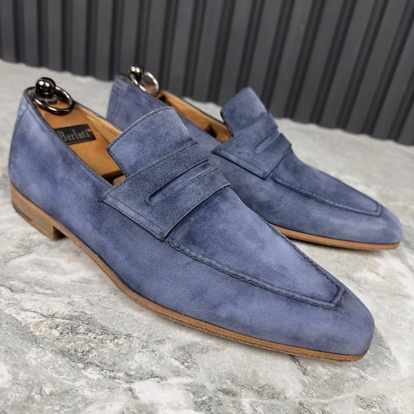 Andy Suede Blue Loafers