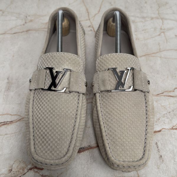 Monte Carlo Moccasins Damier Beige Suede