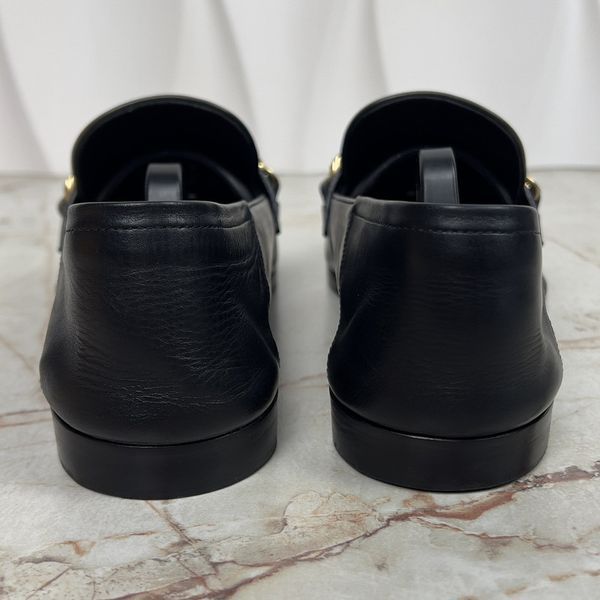 Upper Case Flat Loafers Black Leather