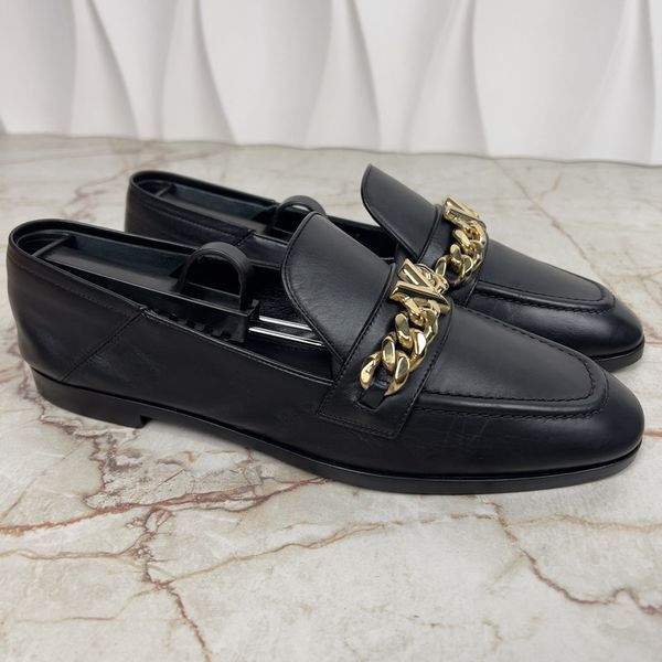 Upper Case Flat Loafers Black Leather