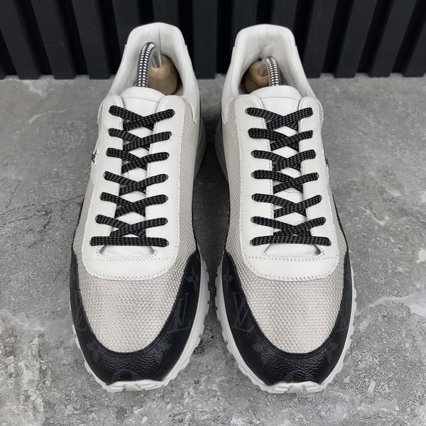 Ran Away Sneakers White Mesh Leather Monogram Eclipse Canvas