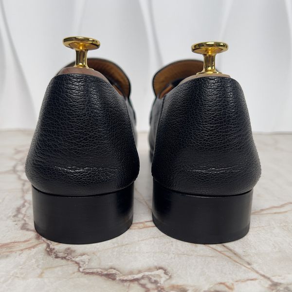 Brixton Horsebit Web Loafers Black Grain Leather
