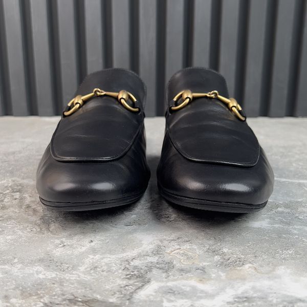 Princetown Horsebit Mule Black Leather
