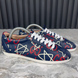 Appolo Graffiti Low Top Sneakers Blue Leather
