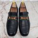 Brixton Horsebit Web Loafers Black Grain Leather