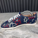 Appolo Graffiti Low Top Sneakers Blue Leather