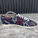 Appolo Graffiti Low Top Sneakers Blue Leather