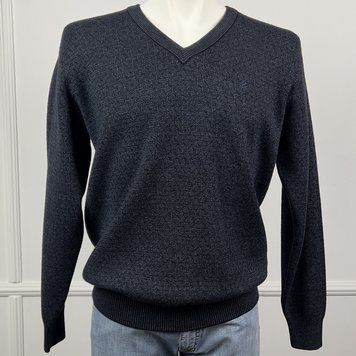 V-Neck Sweater Blue Wool Cashmere