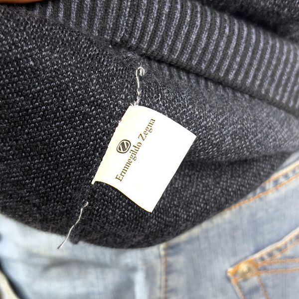V-Neck Sweater Blue Wool Cashmere