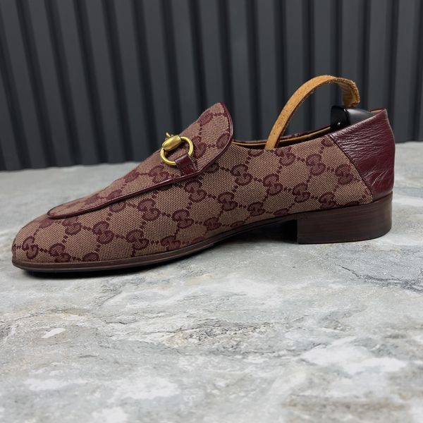 Collapsible Horsebit GG Monogram Loafers Red Canvas