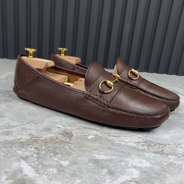 Hebron Horsebit Driving Moccasin Brown Grain Leather