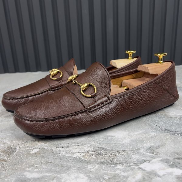 Hebron Horsebit Driving Moccasin Brown Grain Leather