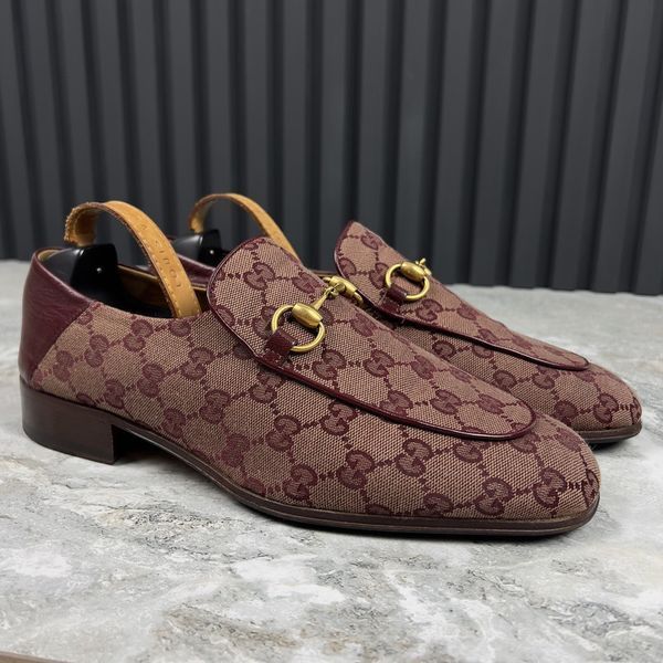 Collapsible Horsebit GG Monogram Loafers Red Canvas