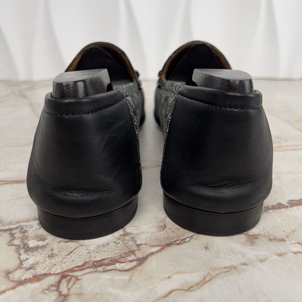 Brixton Horsebit Loafers Bee Print Black Green Fabric
