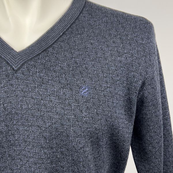 V-Neck Sweater Blue Wool Cashmere