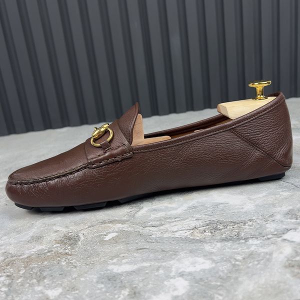 Hebron Horsebit Driving Moccasin Brown Grain Leather