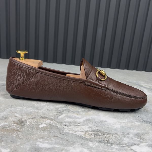 Hebron Horsebit Driving Moccasin Brown Grain Leather