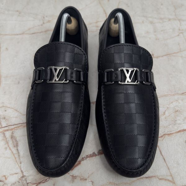 Hockenheim Damier Infini Moccasin Black Leather
