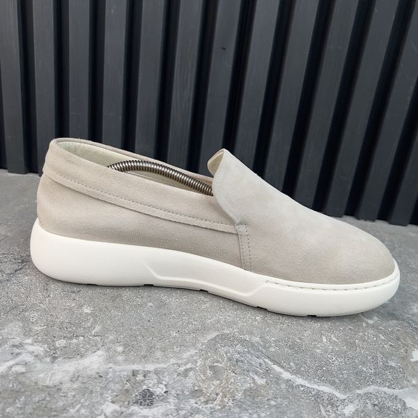 LV Pacific Monogram Damier Loafers Beige Suede