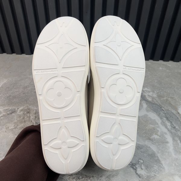 LV Pacific Monogram Damier Loafers Beige Suede