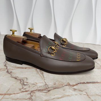 Jordaan Horsebit Print 100th Anniversary Loafers Brown Leather