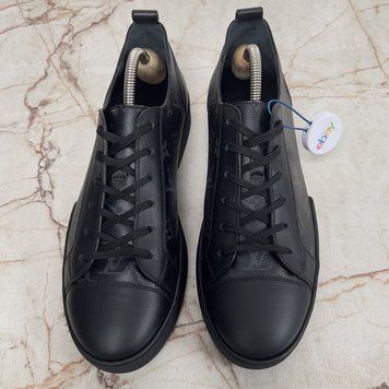 Match Up Monogram Eclipse кросівки чорні шкіряні 3505 фото