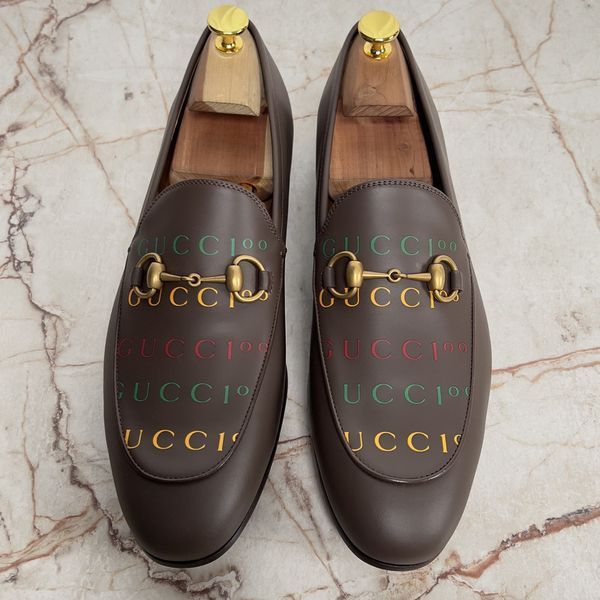 Jordaan Horsebit Print 100th Anniversary Loafers Brown Leather