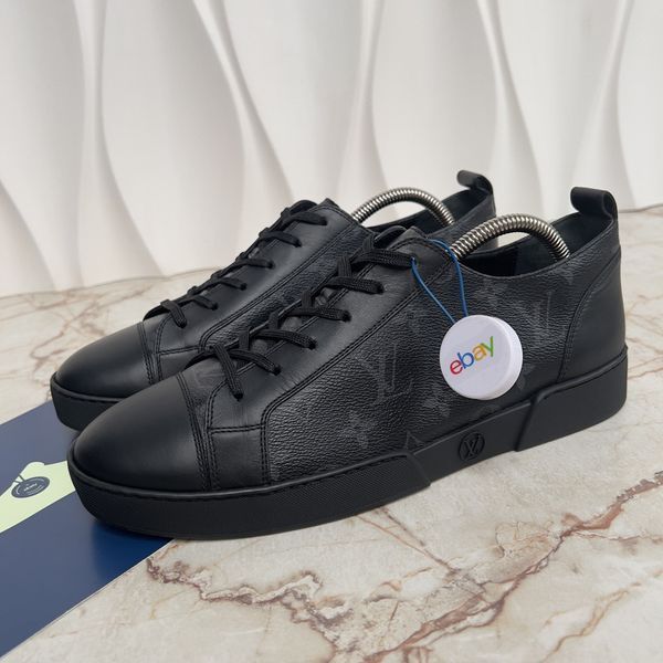 Match Up Monogram Eclipse кросівки чорні шкіряні 3505 фото