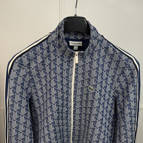 Lacoste Paris Regular Fit Monogram Zip-Up Navy Blue Trackuit