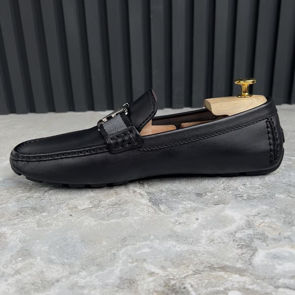 Monte Carlo Moccasins Black Leather