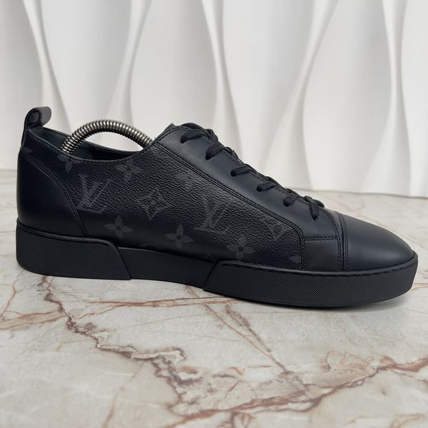 Match Up Monogram Eclipse кросівки чорні шкіряні 3505 фото
