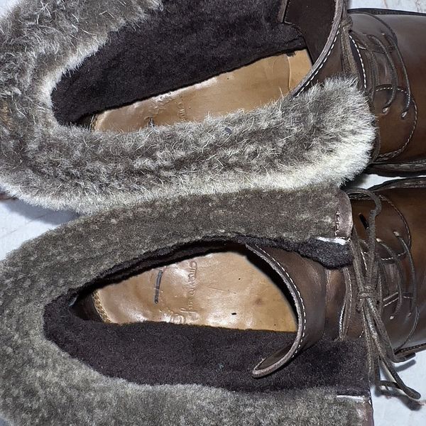 Goodyear Fur Boots Shoes Brown Patina Leather