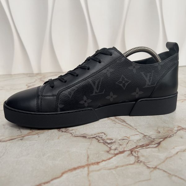 Match Up Monogram Eclipse кросівки чорні шкіряні 3505 фото