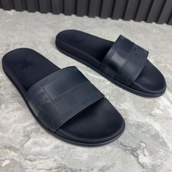 Rare Waterfront Sandals Damier Blue Rubber