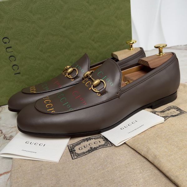 Jordaan Horsebit Print 100th Anniversary Loafers Brown Leather