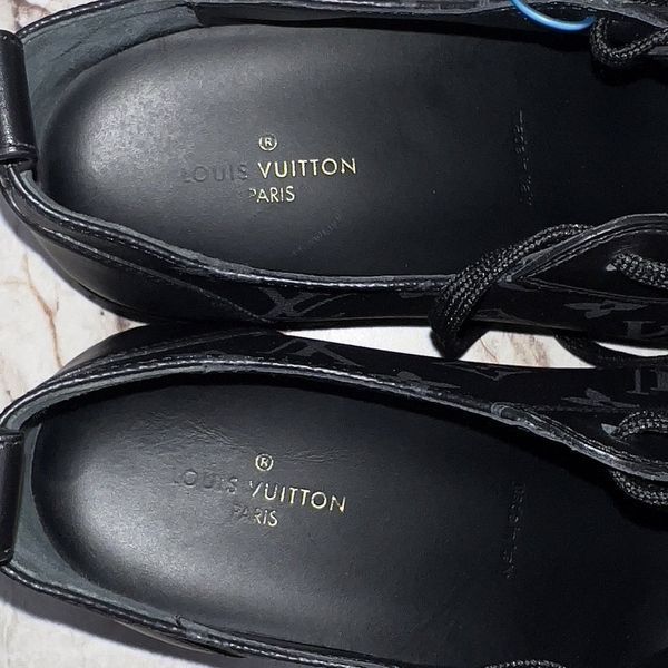Match Up Monogram Eclipse кросівки чорні шкіряні 3505 фото