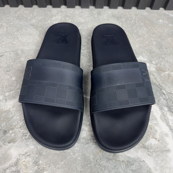 Rare Waterfront Sandals Damier Blue Rubber