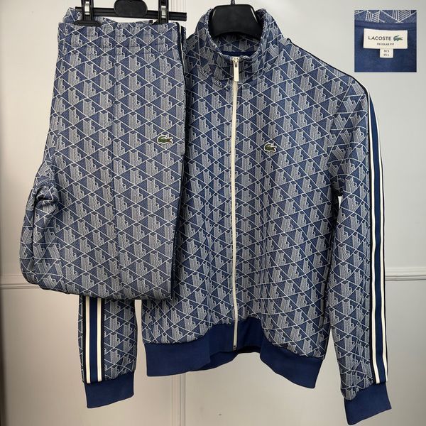 Lacoste Paris Regular Fit Monogram Zip-Up Navy Blue Trackuit