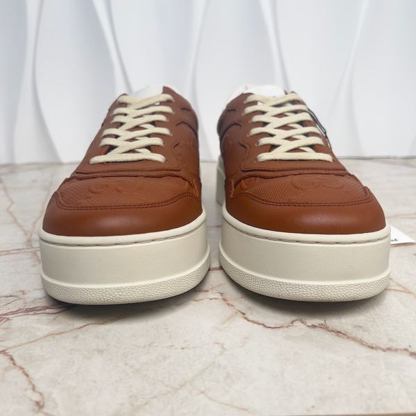 Chunky GG Embossed Monogram Sneaker Brown Leather
