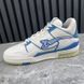 LV Trainer Azur кросівки білі з блакитним шкіряні