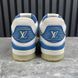 LV Trainer Azur кросівки білі з блакитним шкіряні