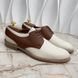 Dress Shoes Derby White Brown Leather