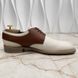 Dress Shoes Derby White Brown Leather