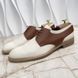 Dress Shoes Derby White Brown Leather