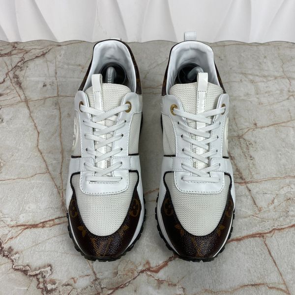 Run Away Sneakers White Mesh Monogram Leather