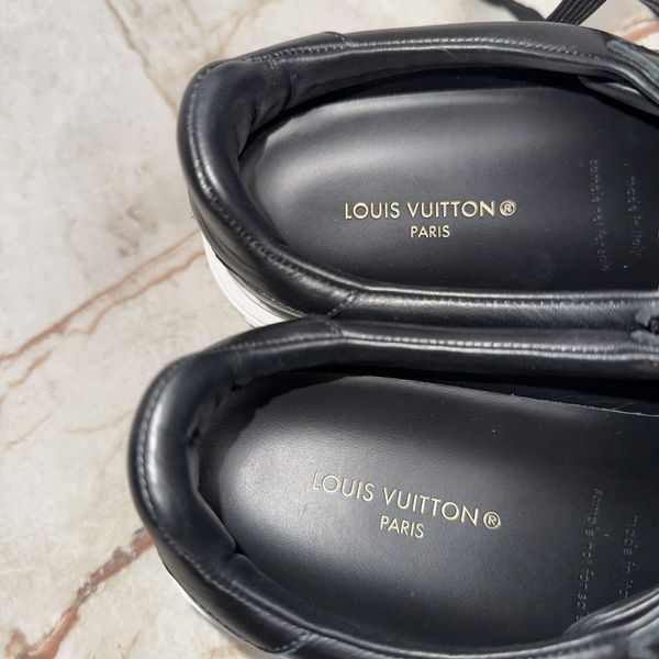 Louis Vuitton Time Out Sneakers Black Leather 3662 фото