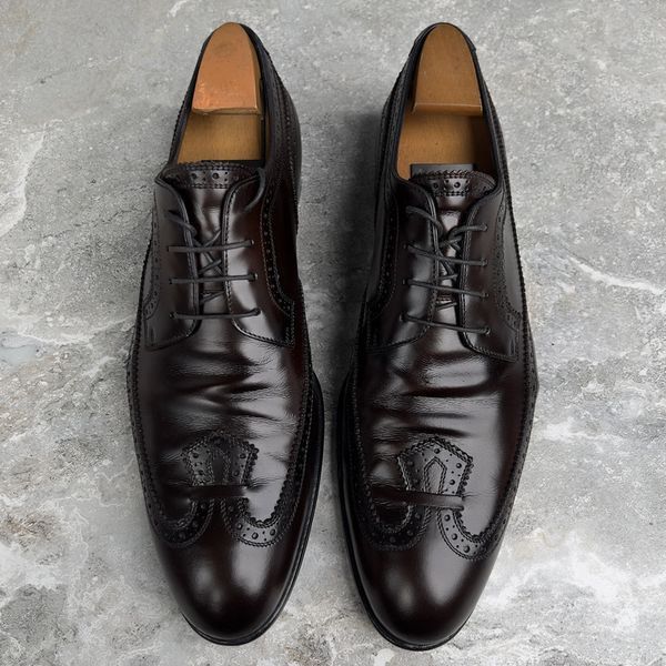 Derby Brogue Perforated Brown Leather