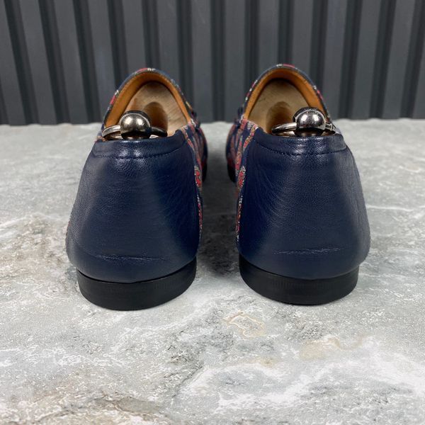 Horsebit Paisley Canvas loafer dark blue